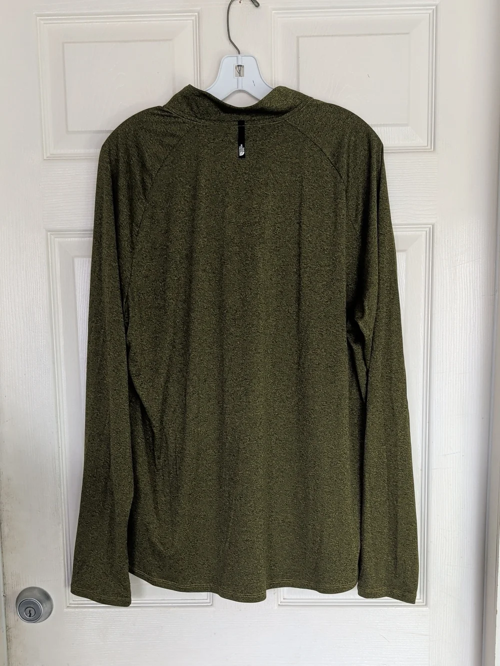 THE NORTH FACE Men's X-Large 1/4 Zip Green Logo Shirt Long Sleeved Mock Neck
